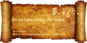 Brestyenszky Ágost névjegykártya